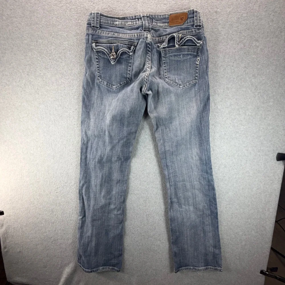 Vigoss New York Boot Jeans Womens 7 Blue Medium Wash Low Rise‎ Bootcut P5038KL